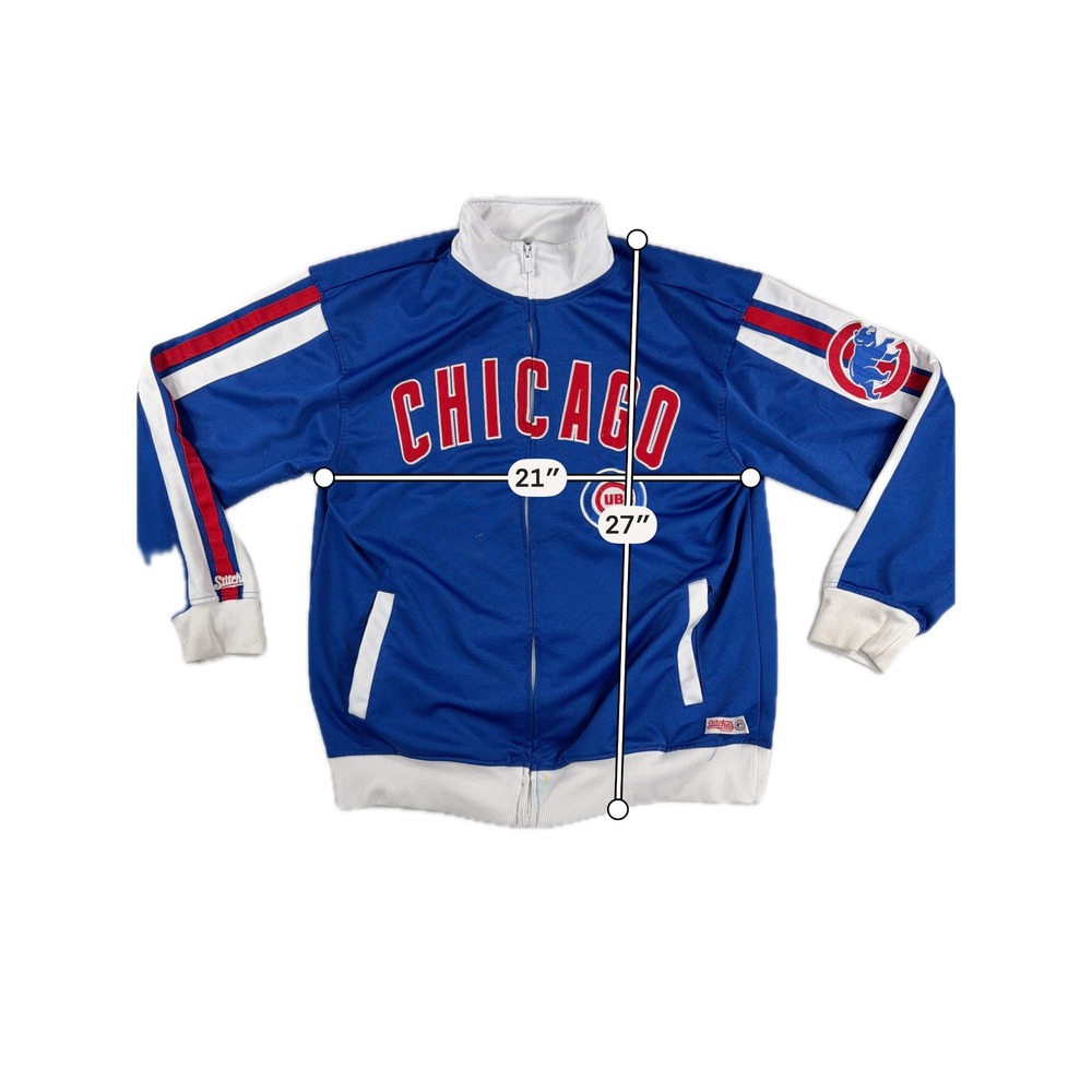 Stitches Chicago Cubs Track Jacket Full Zip MLB Baseball Sportswear Mens Large